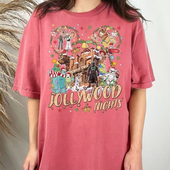 Disney World Parks Christmas Jollywood Nights Hollywood Studios Party TShirt - Picture 1 of 3
